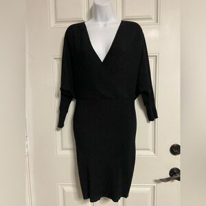 T13- FASHION NOVA Black Ribbed Sweater Dress